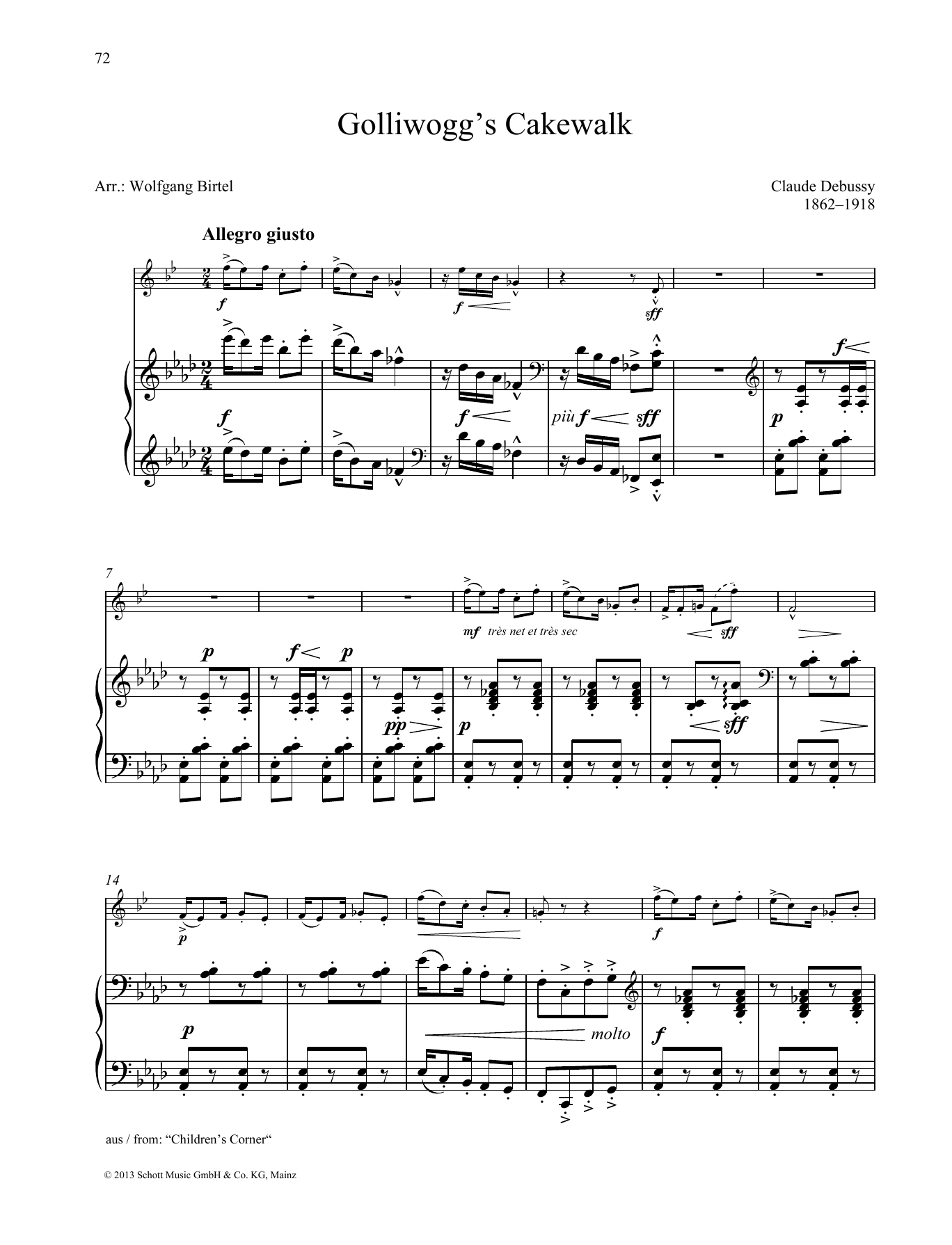 Claude Debussy Golliwogg's Cakewalk sheet music notes and chords. Download Printable PDF.