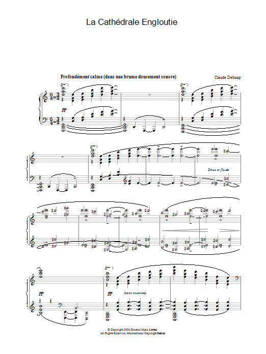 Claude Debussy La Cathédrale Engloutie sheet music notes and chords. Download Printable PDF.