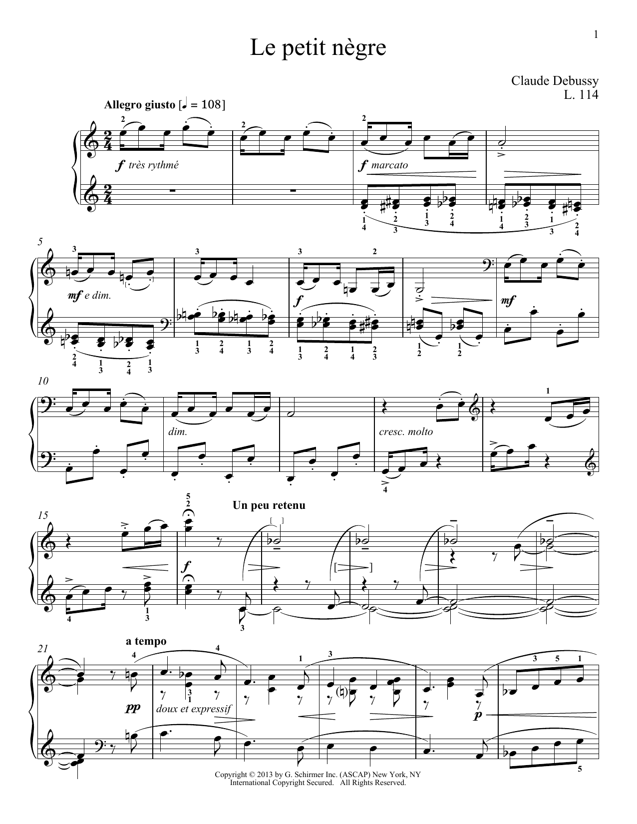 Christopher Harding Le Petite Negre sheet music notes and chords. Download Printable PDF.