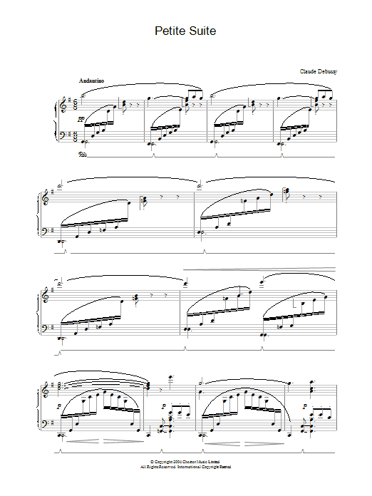 Claude Debussy Petite Suite sheet music notes and chords arranged for Piano Solo