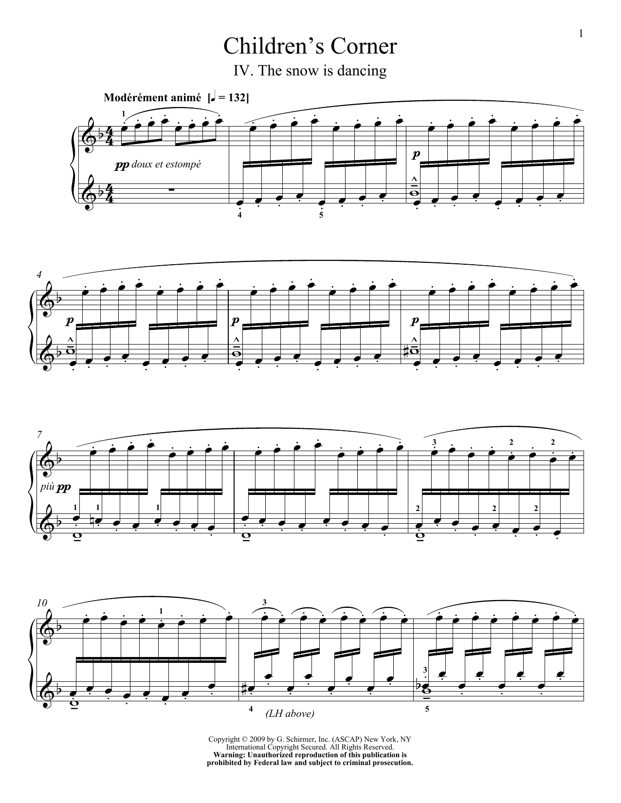 Claude Debussy The Snow Is Dancing sheet music notes and chords. Download Printable PDF.