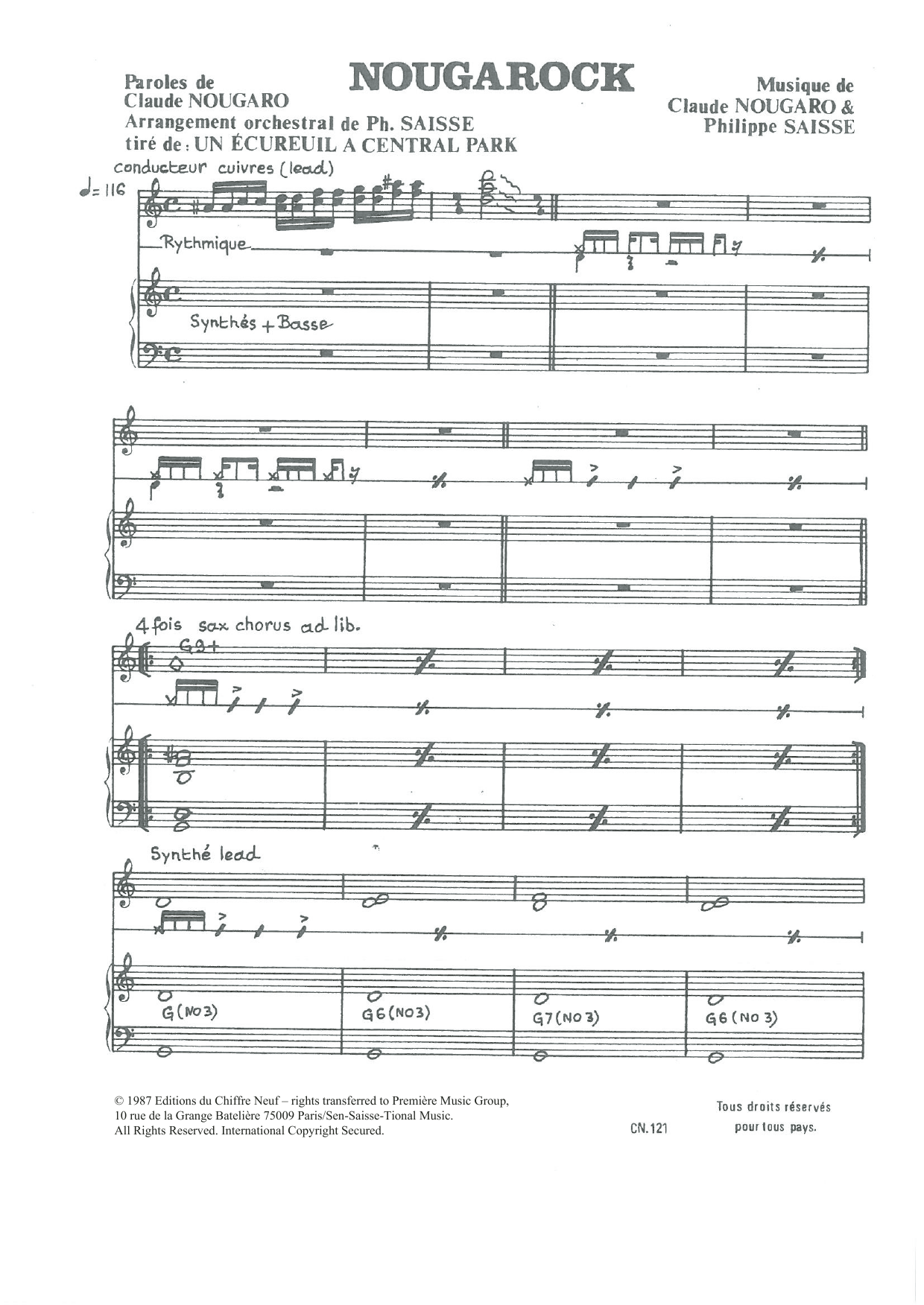 Learn to play Claude Nougaro Nougarock (from Claude Nougaro Nougarock (from