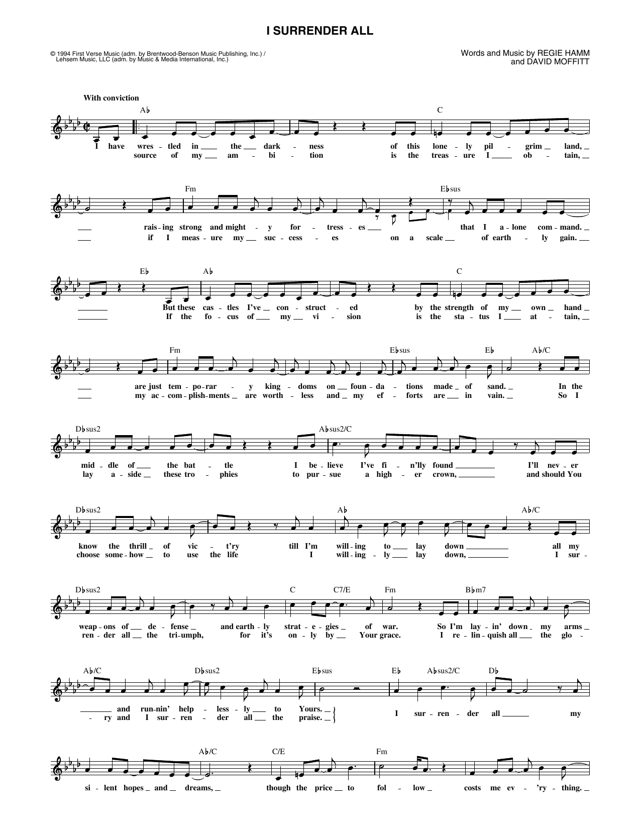 Clay Crosse I Surrender All sheet music notes and chords. Download Printable PDF.