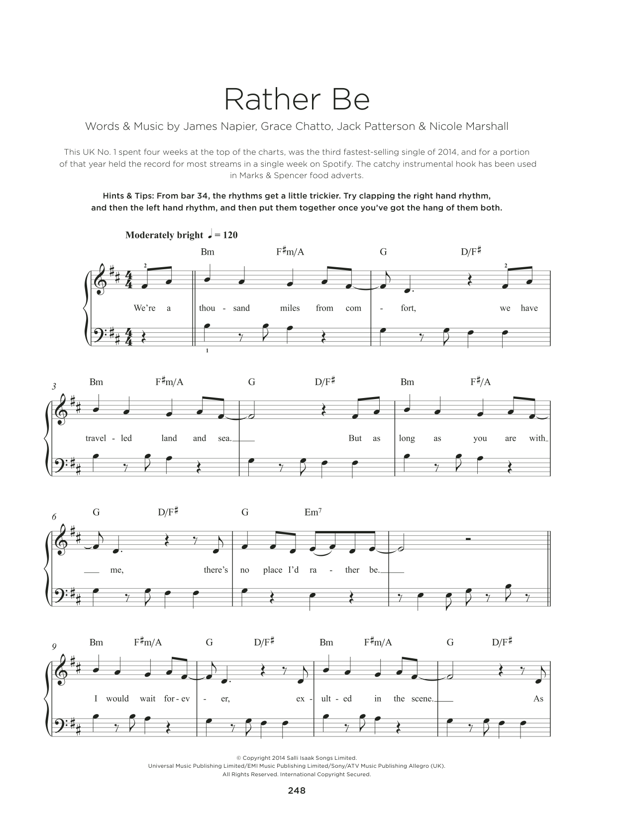 Learn to play Clean Bandit Rather Be (feat. Jess Glynne) sheet music for Really Easy Piano in minutes. Price: 6.9900$ Clean Bandit Rather Be (feat. Jess Glynne) sheet music notes and chords arranged for Really Easy Piano