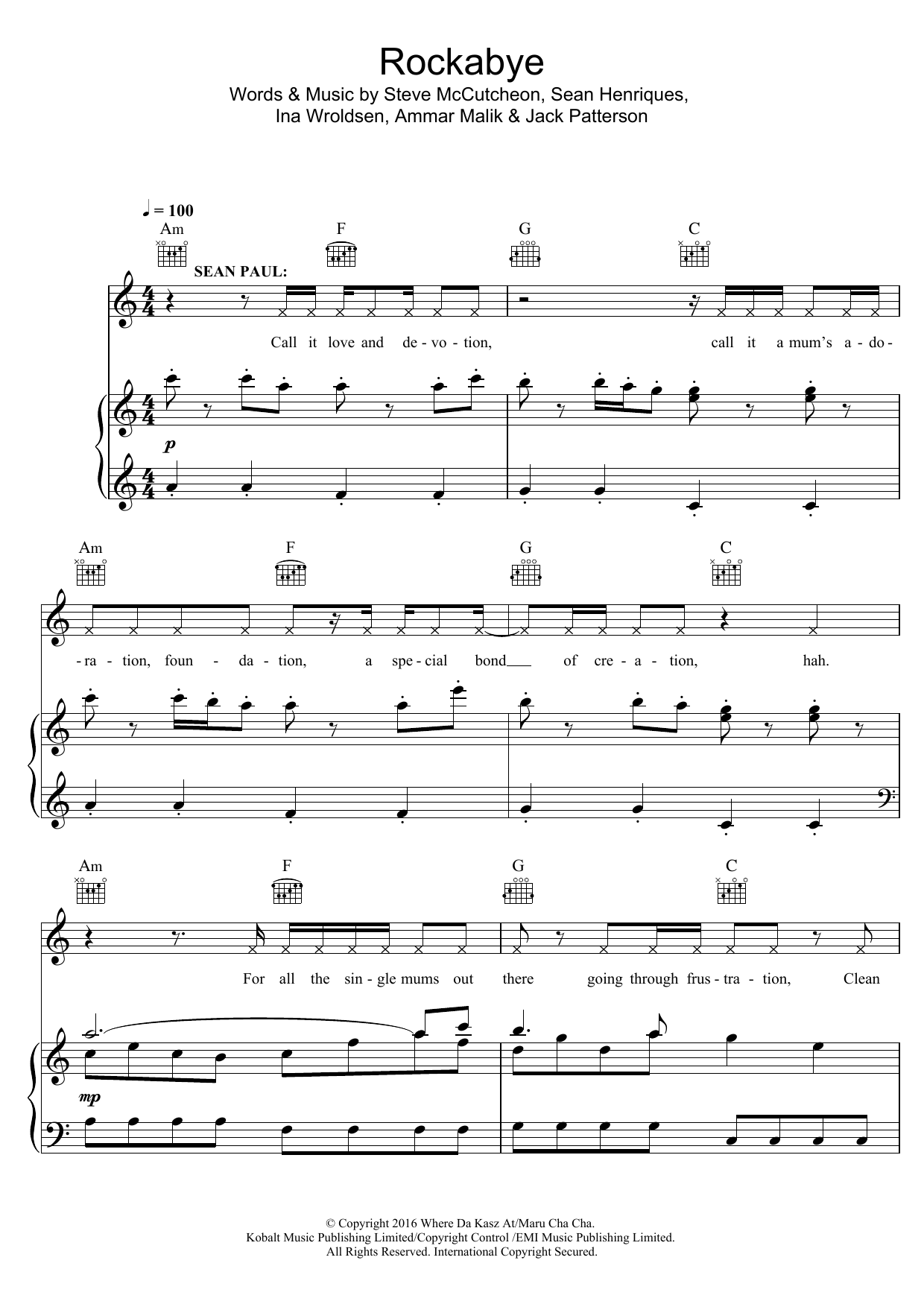 Learn to play Clean Bandit Rockabye (feat. Sean Paul & Anne-Marie) sheet music for Piano, Vocal & Guitar Chords in minutes. Price: 7.8900$ Clean Bandit Rockabye (feat. Sean Paul & Anne-Marie) sheet music notes and chords arranged for Piano, Vocal & Guitar Chords