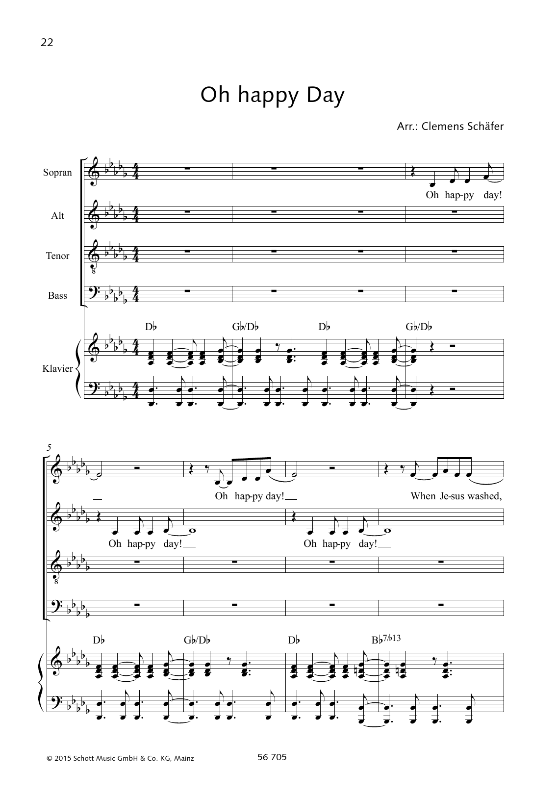 Clemens Schäfer O Happy Day sheet music notes and chords. Download Printable PDF.