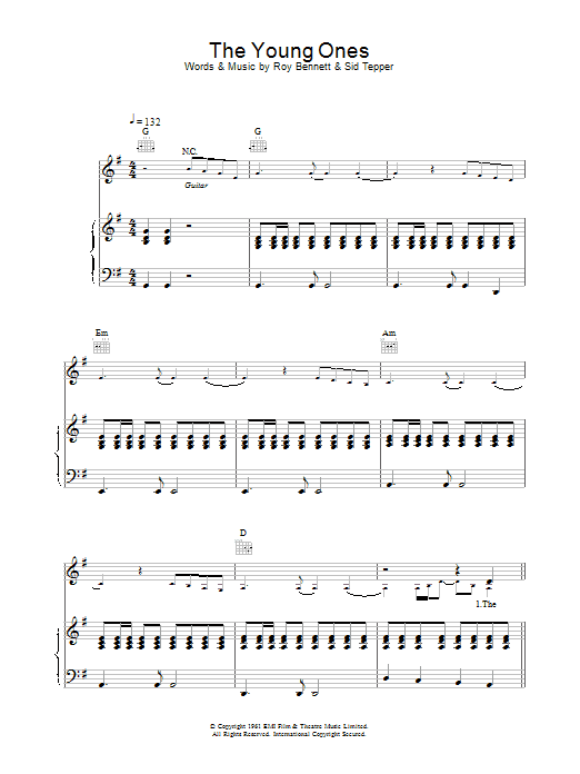 Cliff Richard The Young Ones sheet music notes and chords. Download Printable PDF.