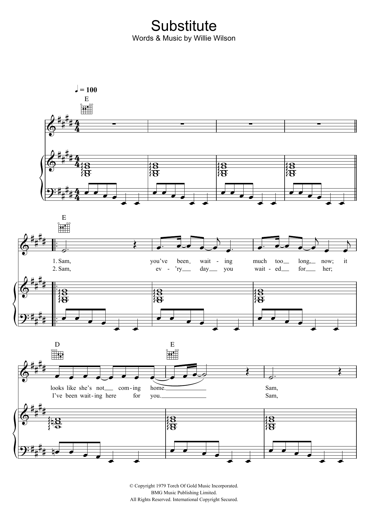 Clout Substitute sheet music notes and chords. Download Printable PDF.