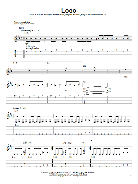 Coal Chamber Loco sheet music notes and chords. Download Printable PDF.