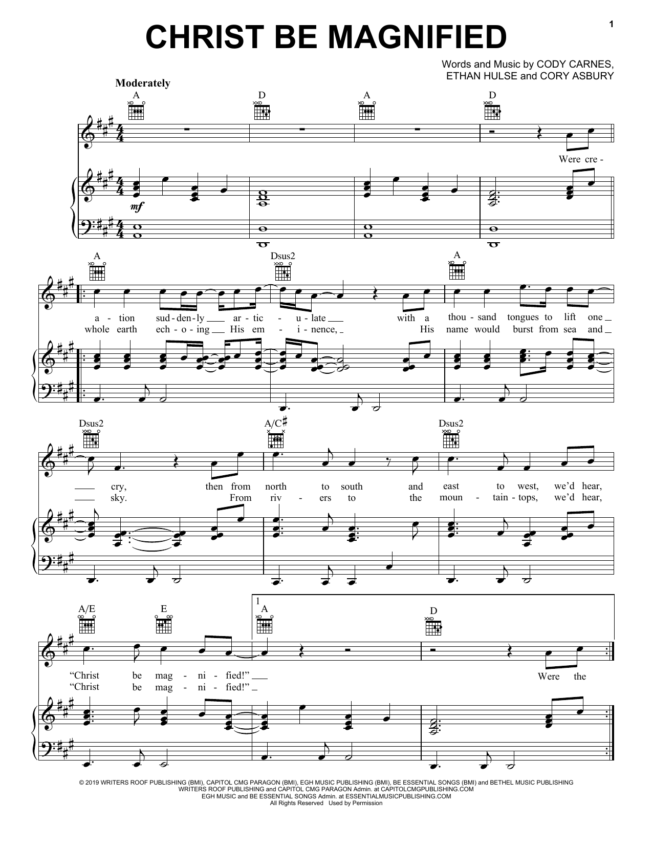 Cody Carnes Christ Be Magnified sheet music notes and chords. Download Printable PDF.