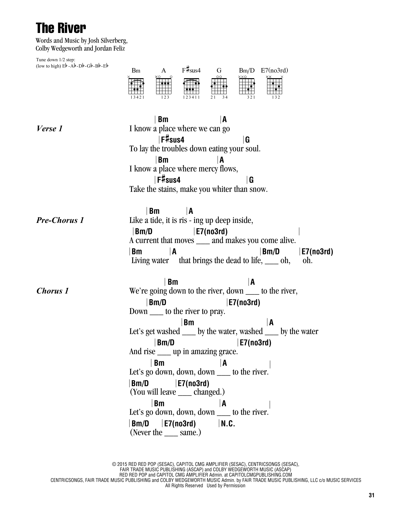 Colby Wedgeworth The River sheet music notes and chords. Download Printable PDF.