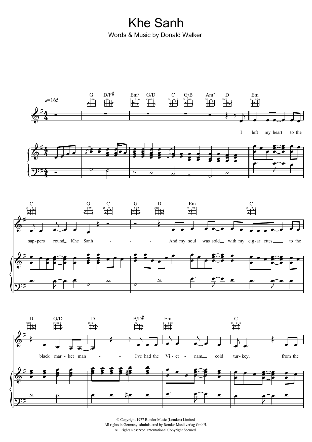 Cold Chisel Khe Sanh sheet music notes and chords. Download Printable PDF.