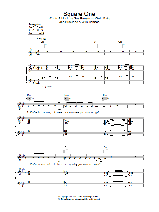 Coldplay Square One sheet music notes and chords. Download Printable PDF.