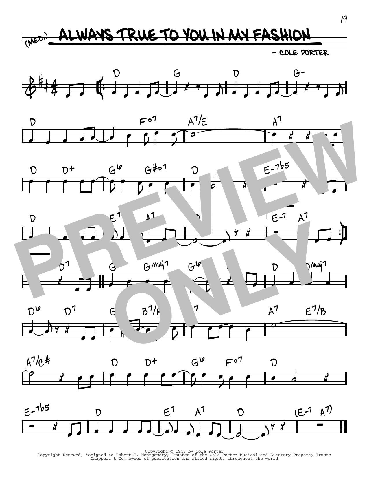 Learn to play Cole Porter Always True To You In My Fashion sheet music for Real Book – Melody & Chords in minutes. Price: 5.9900$ Cole Porter Always True To You In My Fashion sheet music notes and chords arranged for Real Book – Melody & Chords