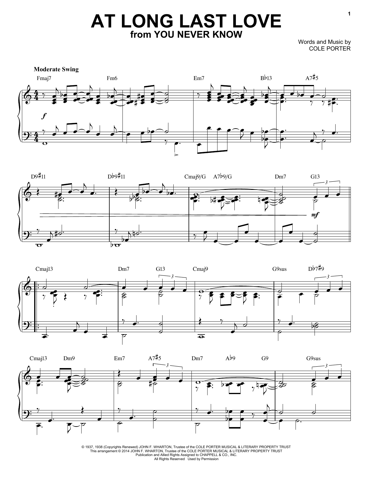 Cole Porter At Long Last Love [Jazz version] (arr. Brent Edstrom) sheet music notes and chords. Download Printable PDF.