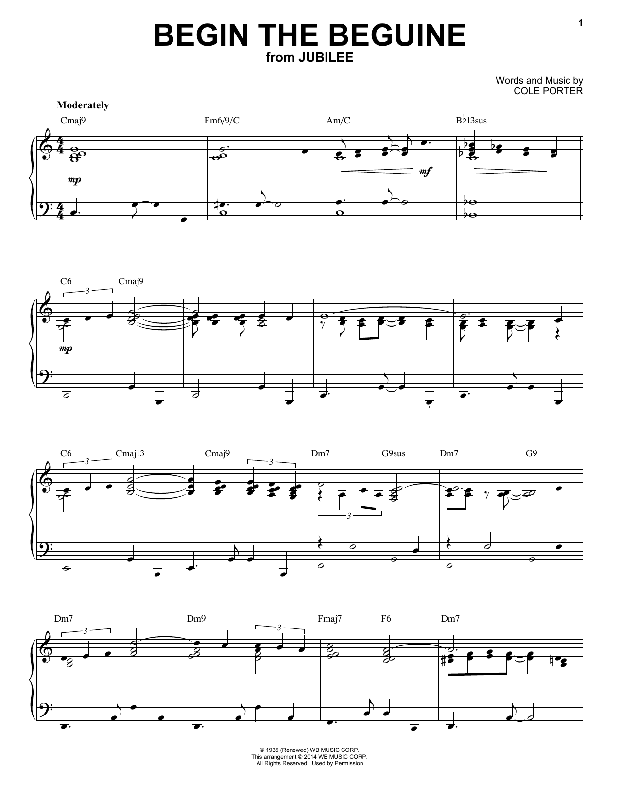 Cole Porter Begin The Beguine [Jazz version] (arr. Brent Edstrom) sheet music notes and chords. Download Printable PDF.