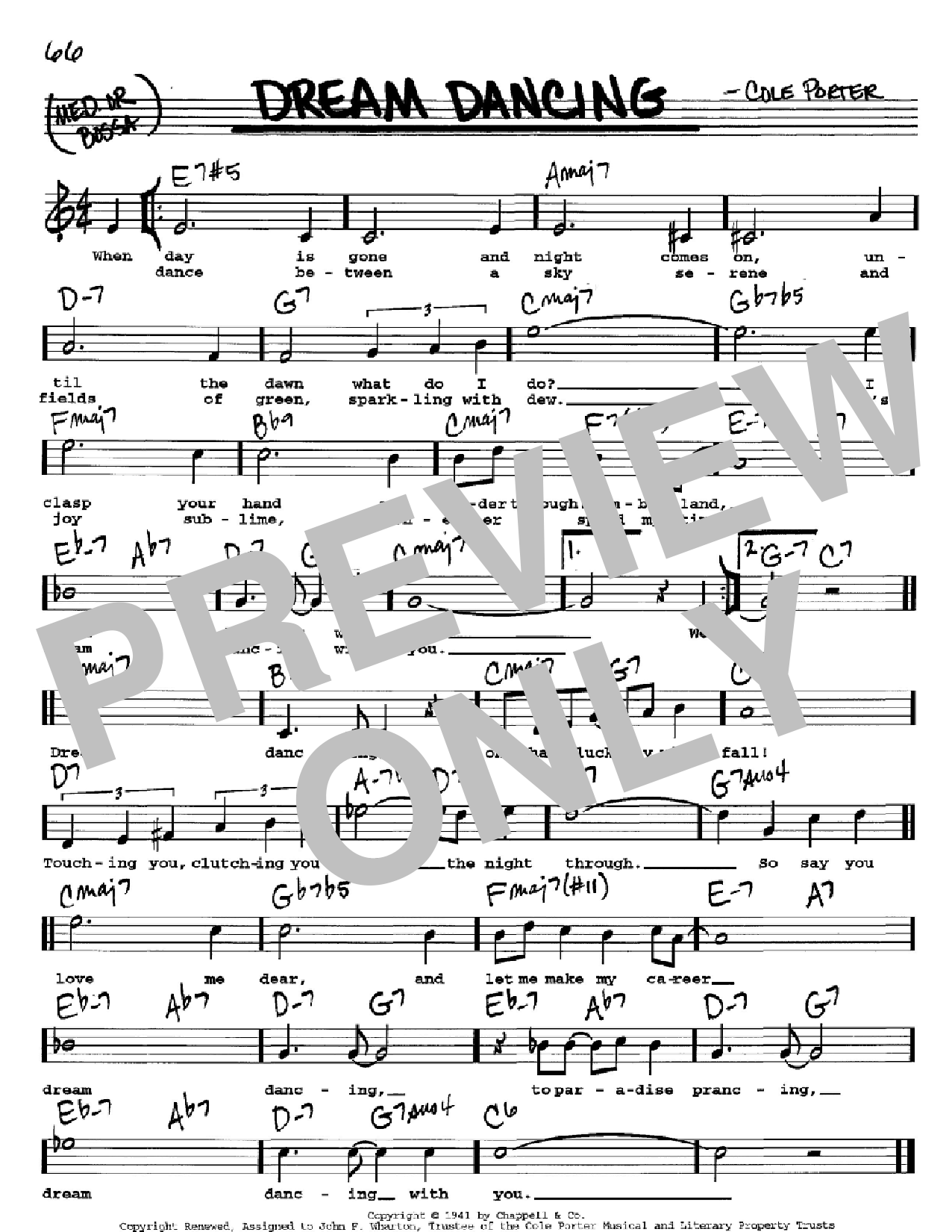 Learn to play Cole Porter Dream Dancing sheet music for Real Book – Melody & Chords – C Instruments in minutes. Price: 5.9900$ Cole Porter Dream Dancing sheet music notes and chords arranged for Real Book – Melody & Chords – C Instruments