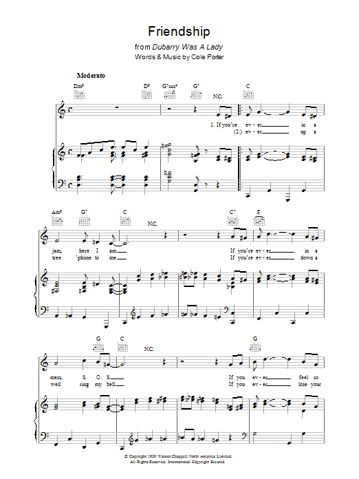 Cole Porter Friendship sheet music notes and chords. Download Printable PDF.