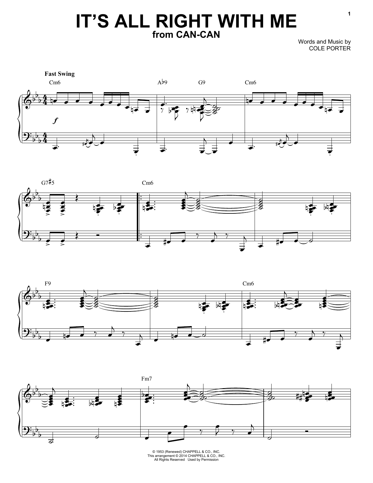 Cole Porter It's All Right With Me [Jazz version] (arr. Brent Edstrom) sheet music notes and chords. Download Printable PDF.