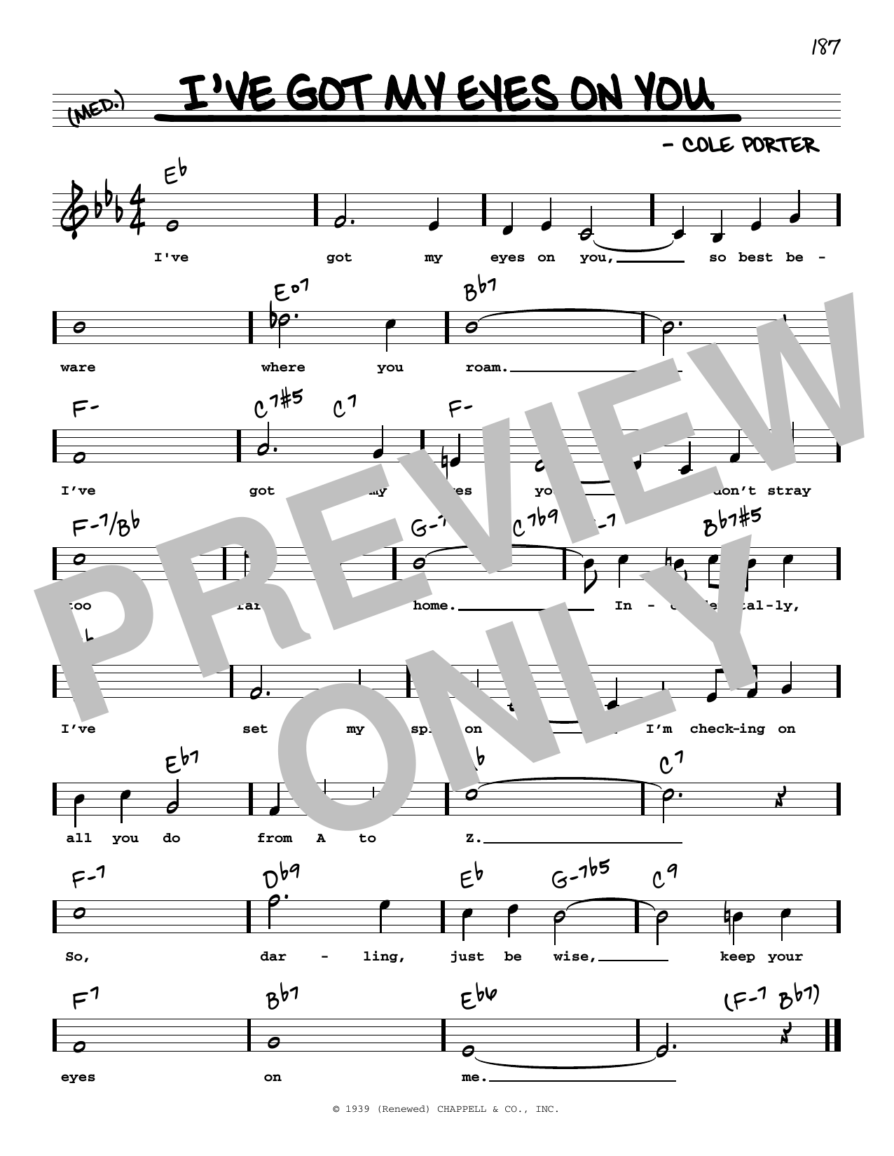 Learn to play Cole Porter I've Got My Eyes On You (High Voice) sheet music for Real Book – Melody, Lyrics & Chords in minutes. Price: 5.9900$ Cole Porter I've Got My Eyes On You (High Voice) sheet music notes and chords arranged for Real Book – Melody, Lyrics & Chords