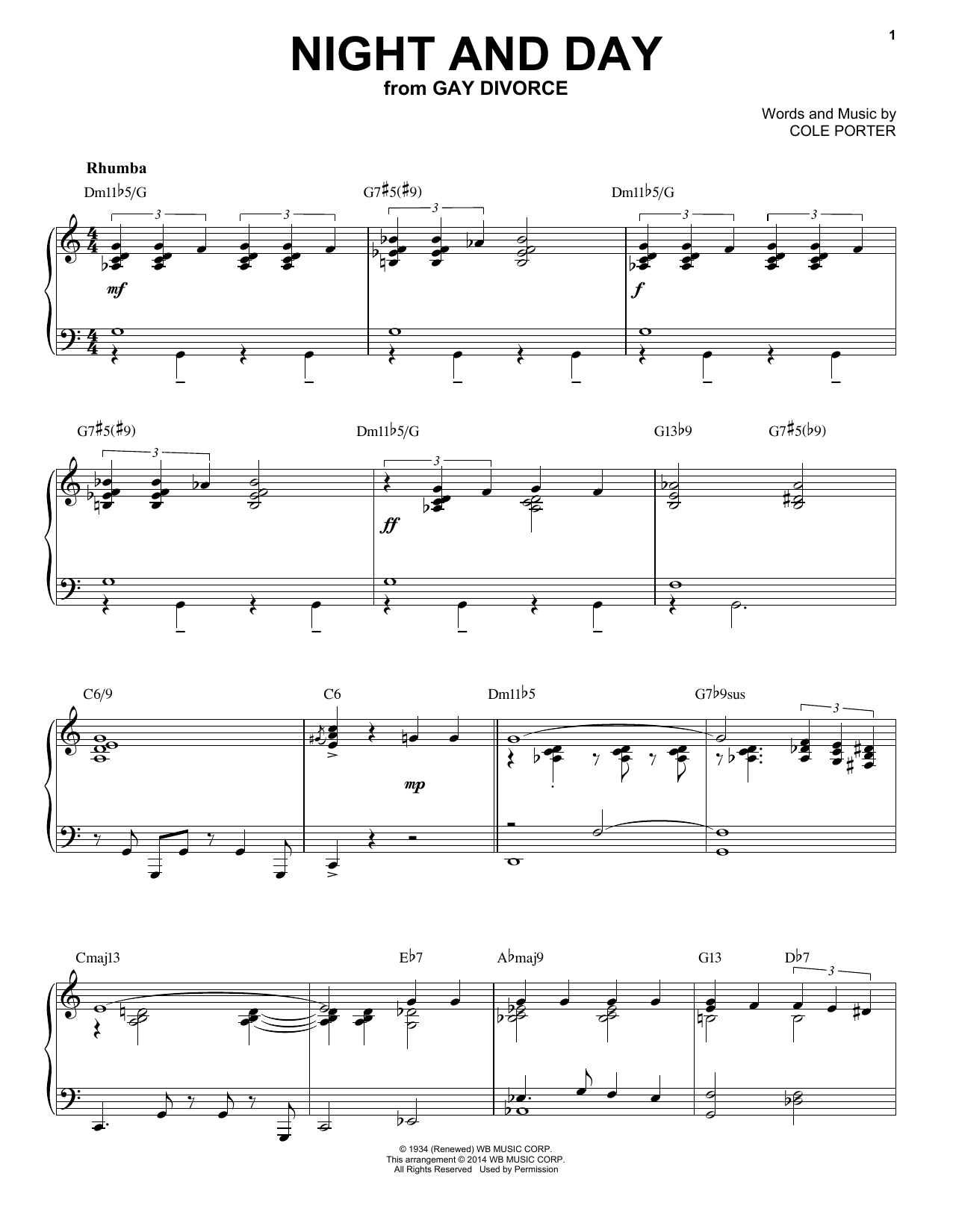 Cole Porter Night And Day [Jazz version] (arr. Brent Edstrom) sheet music notes and chords. Download Printable PDF.