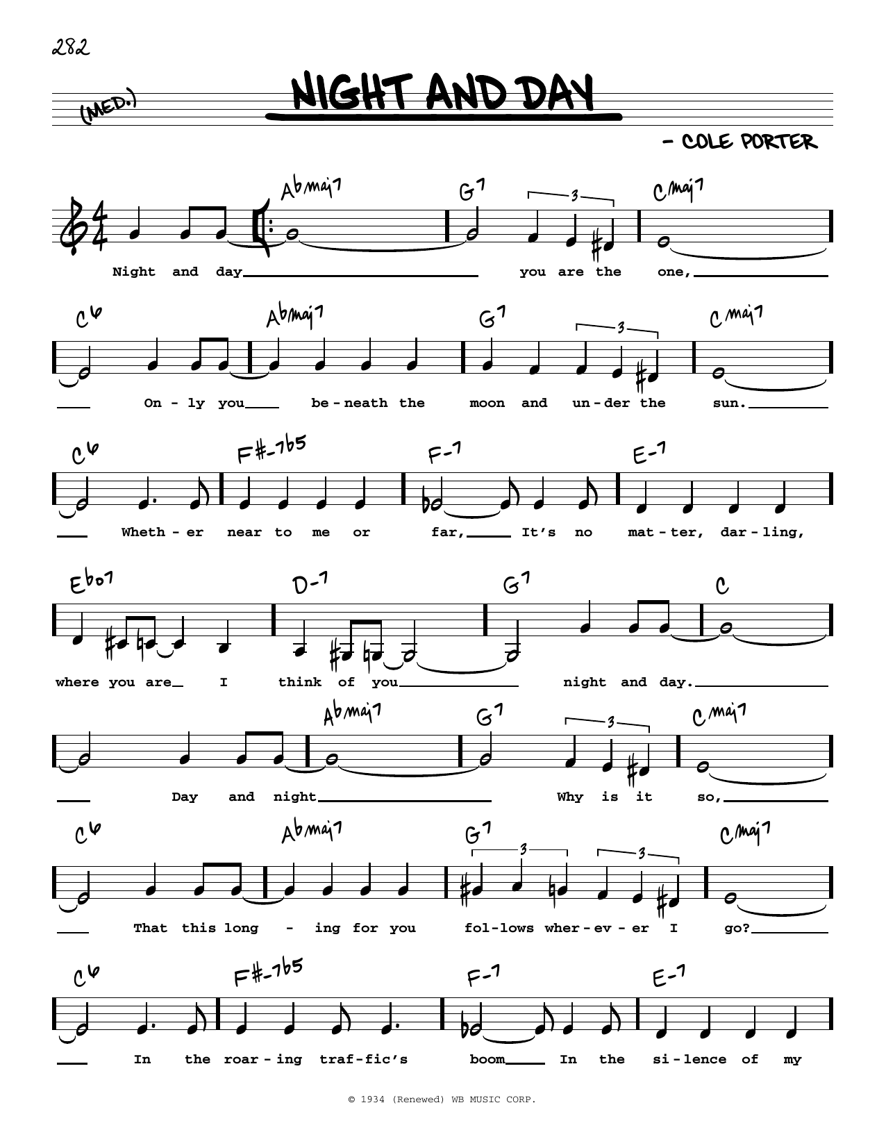 Cole Porter Night And Day (Low Voice) sheet music notes and chords. Download Printable PDF.