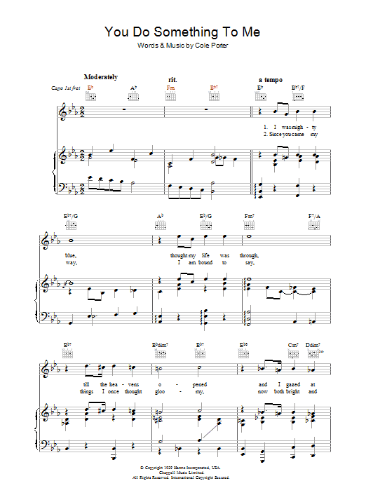 Cole Porter You Do Something To Me sheet music notes and chords. Download Printable PDF.