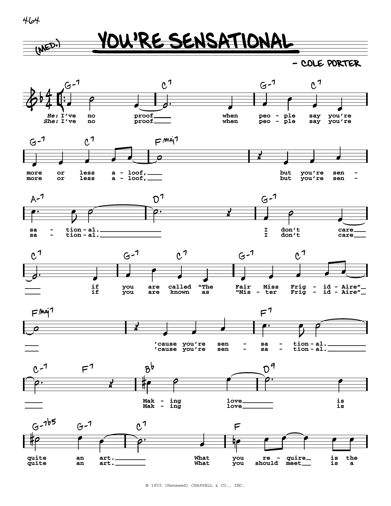 Cole Porter You're Sensational (High Voice) (from High Society) sheet music notes and chords. Download Printable PDF.