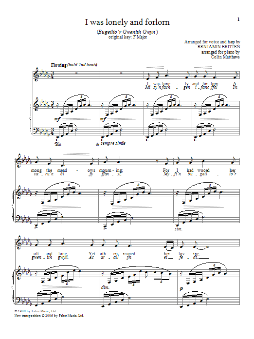 Learn to play Colin Matthews I was lonely and forlorn sheet music for Piano & Vocal in minutes. Price: 7.8900$ Colin Matthews I was lonely and forlorn sheet music notes and chords arranged for Piano & Vocal