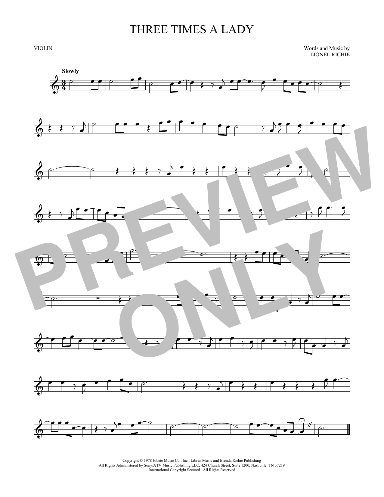 Commodores Three Times A Lady sheet music notes and chords. Download Printable PDF.