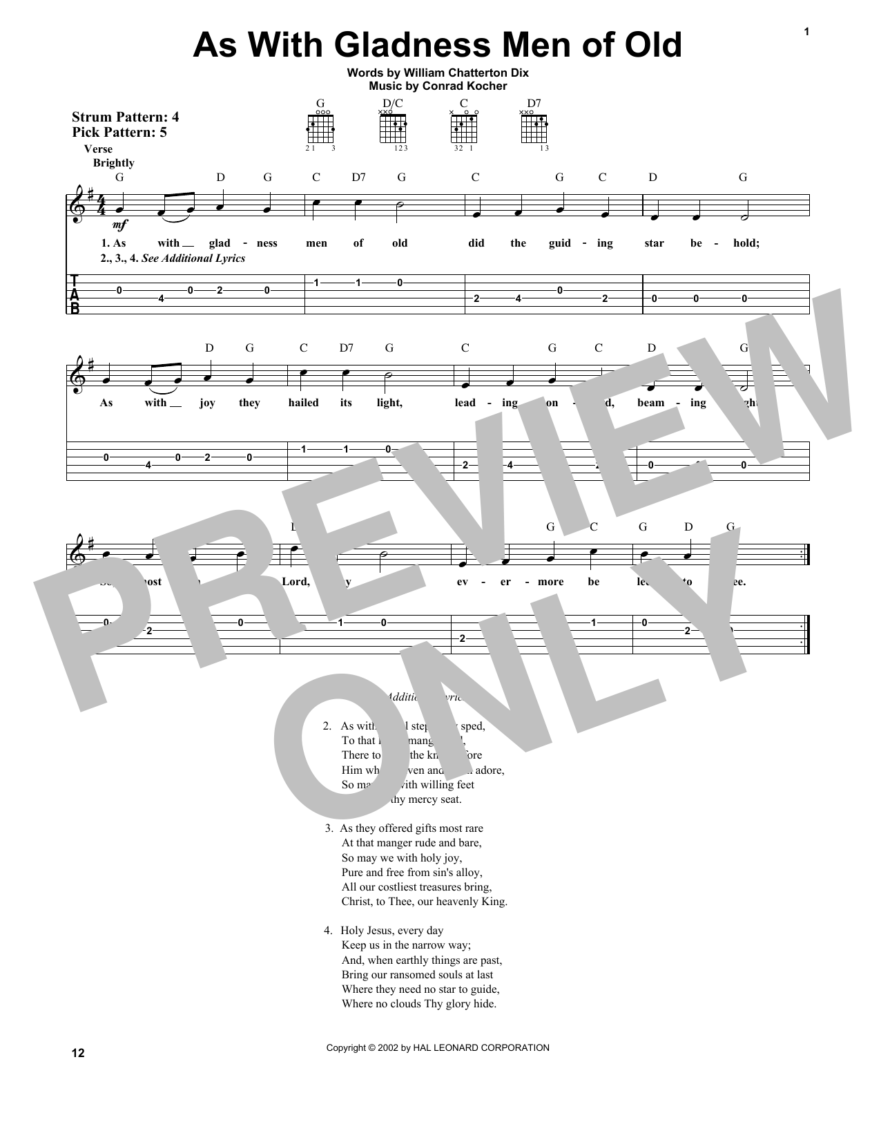 Conrad Kocher As With Gladness Men Of Old sheet music notes and chords. Download Printable PDF.