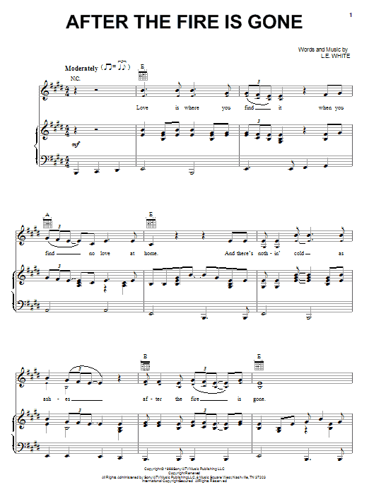 Conway Twitty & Loretta Lynn After The Fire Is Gone sheet music notes and chords. Download Printable PDF.