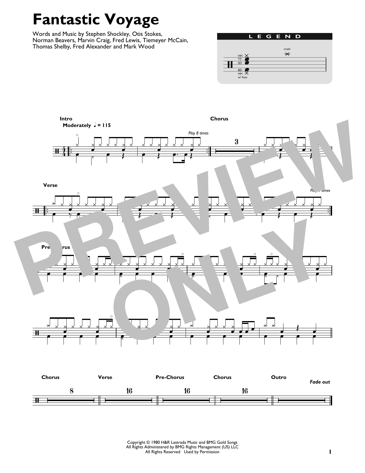 Coolio Fantastic Voyage sheet music notes and chords. Download Printable PDF.