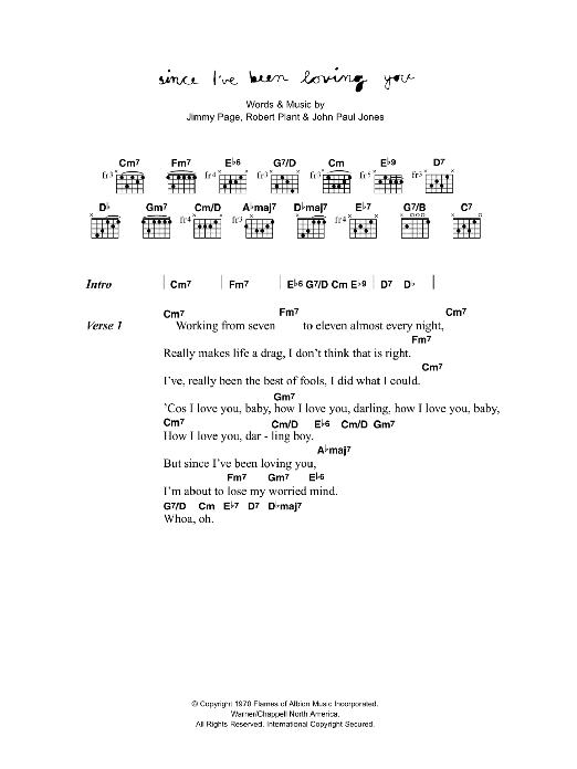 Corinne Bailey Rae Since I've Been Loving You sheet music notes and chords. Download Printable PDF.