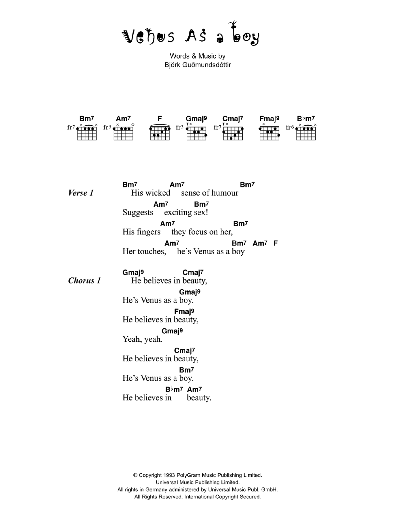 Corinne Bailey Rae Venus As A Boy sheet music notes and chords. Download Printable PDF.