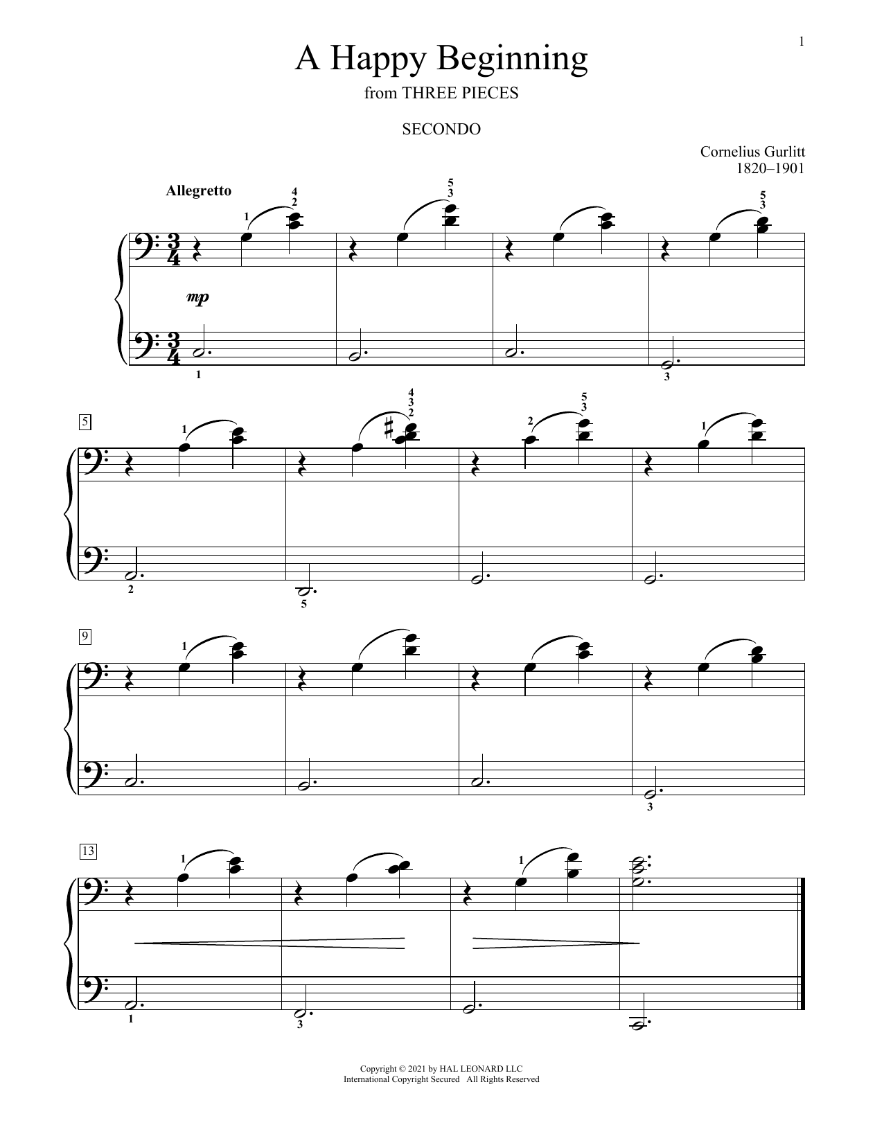 Learn to play Cornelius Gurlitt A Happy Beginning sheet music for Piano Duet in minutes. Price: 7.8900$ Cornelius Gurlitt A Happy Beginning sheet music notes and chords arranged for Piano Duet