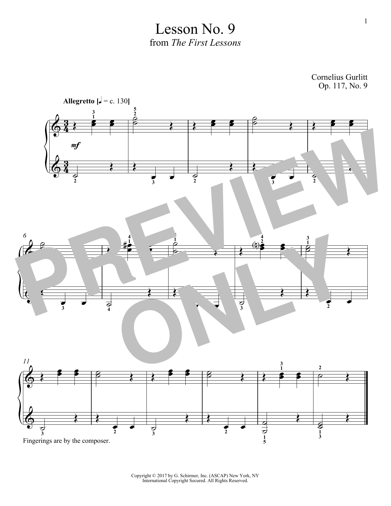 Learn to play Cornelius Gurlitt Allegretto, Op. 117, No. 9 sheet music for Piano Solo in minutes. Price: 7.8900$ Cornelius Gurlitt Allegretto, Op. 117, No. 9 sheet music notes and chords arranged for Piano Solo