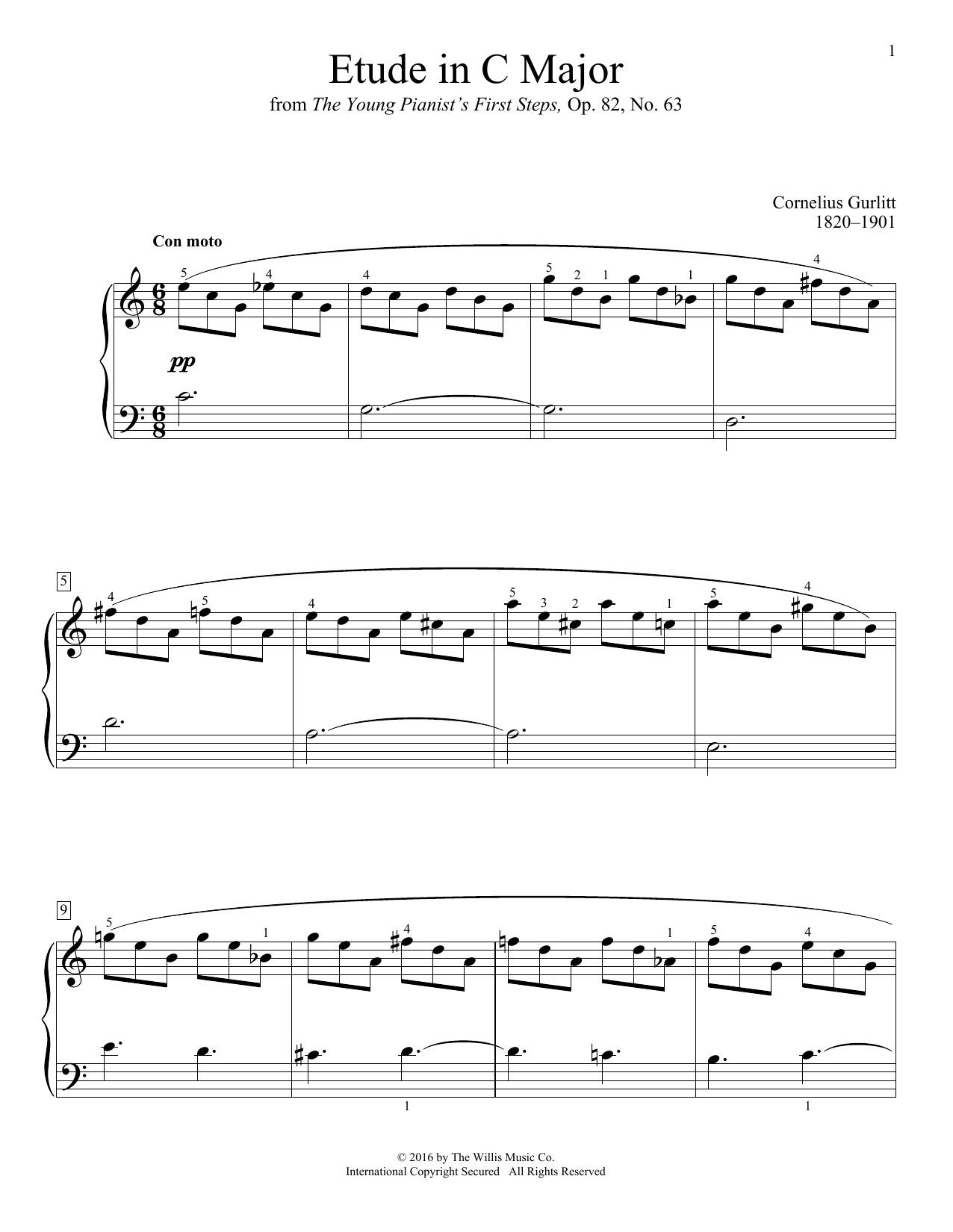 Learn to play Cornelius Gurlitt Etude In C Major sheet music for Educational Piano in minutes. Price: 6.9900$ Cornelius Gurlitt Etude In C Major sheet music notes and chords arranged for Educational Piano