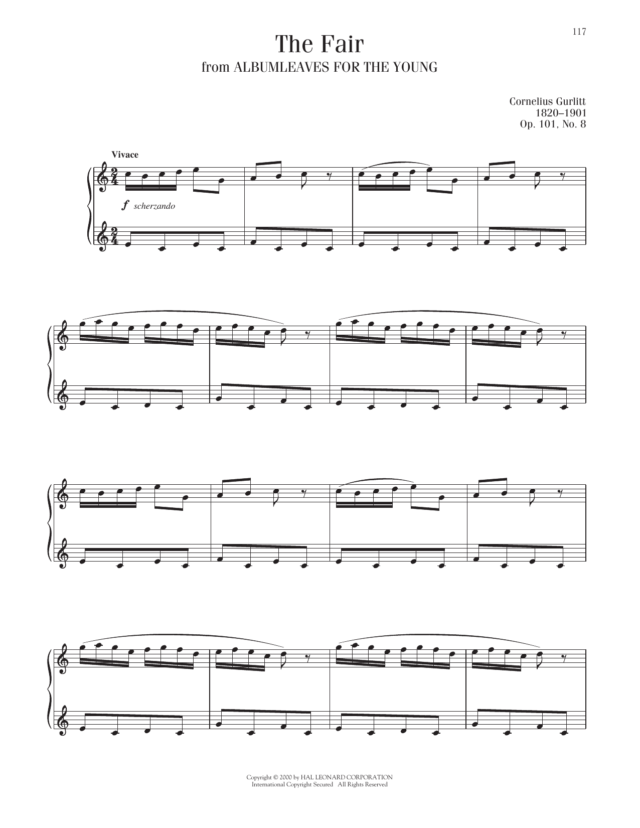 Cornelius Gurlitt The Fair, Op. 101, No. 8 sheet music notes and chords. Download Printable PDF.