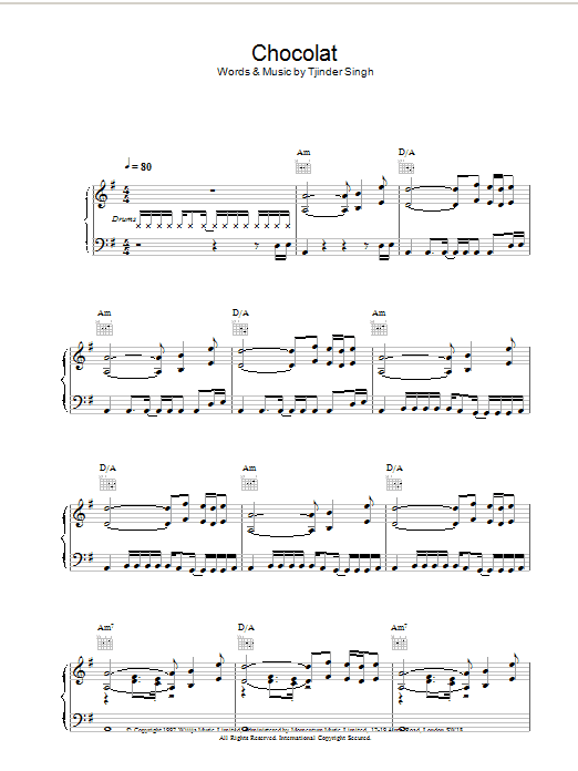 Learn to play Cornershop Chocolat sheet music for Piano, Vocal & Guitar Chords in minutes. Price: 7.8900$ Cornershop Chocolat sheet music notes and chords arranged for Piano, Vocal & Guitar Chords