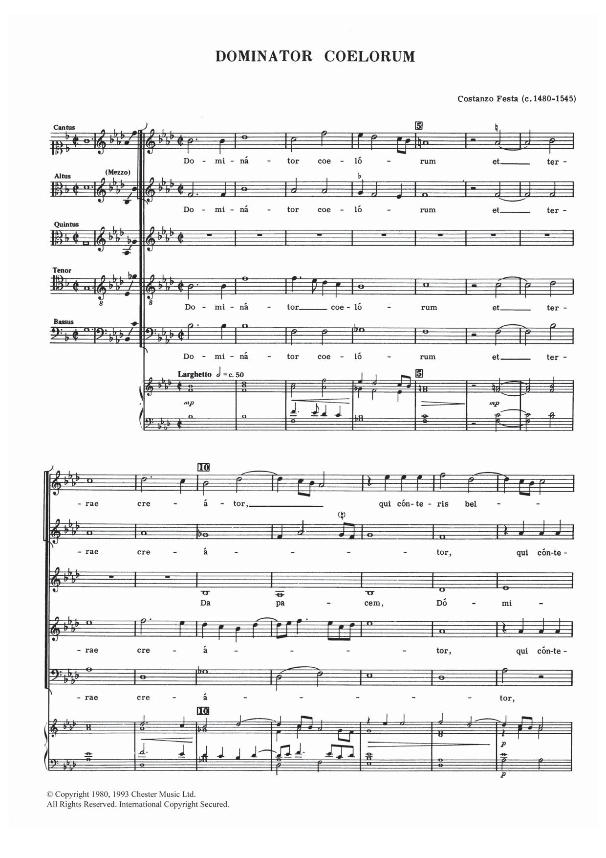 Learn to play Costanzo Festa Dominator Coelorum sheet music for Piano, Vocal & Guitar Chords in minutes. Price: 7.8900$ Costanzo Festa Dominator Coelorum sheet music notes and chords arranged for Piano, Vocal & Guitar Chords
