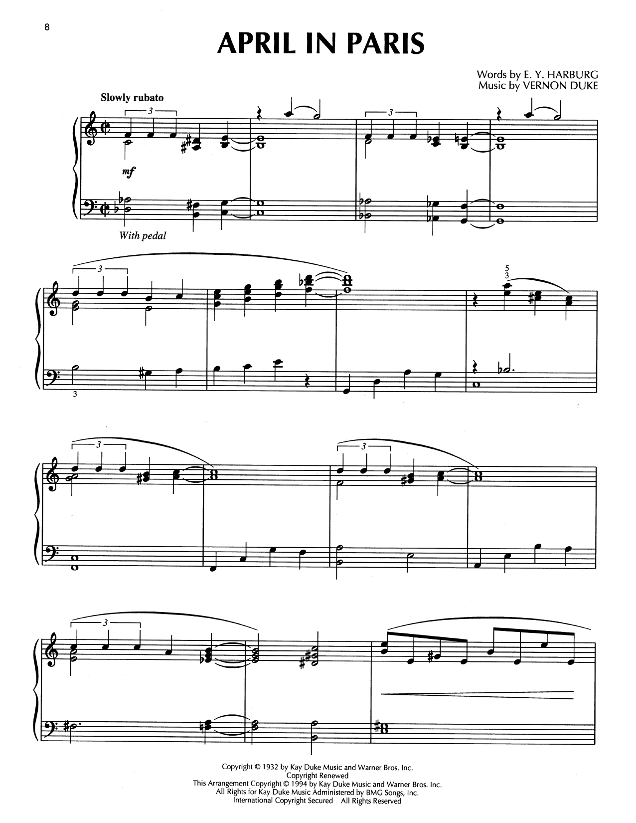 Learn to play Count Basie April In Paris (arr. Bill Boyd) sheet music for Piano Solo in minutes. Price: 7.8900$ Count Basie April In Paris (arr. Bill Boyd) sheet music notes and chords arranged for Piano Solo