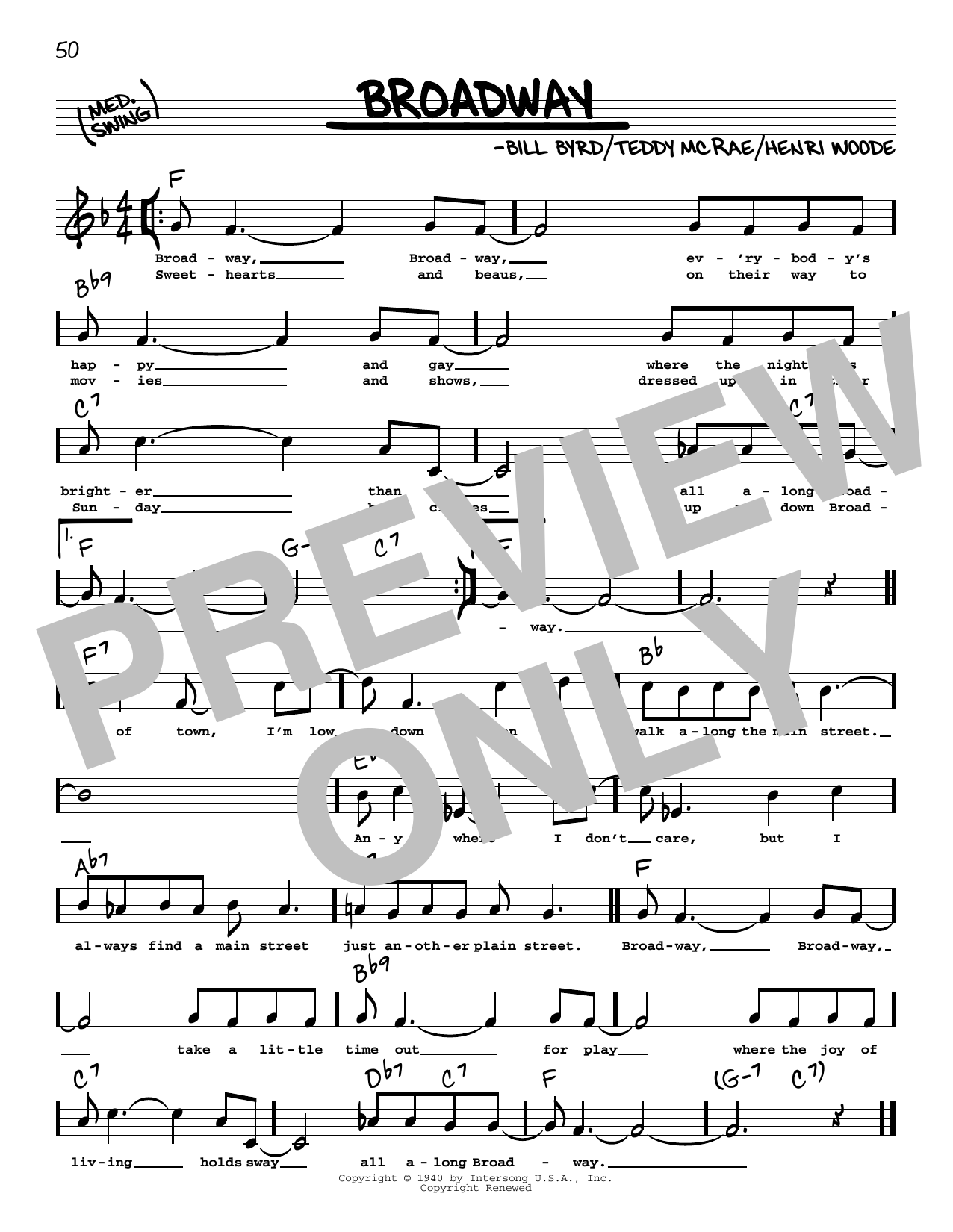 Learn to play Count Basie Broadway (High Voice) sheet music for Real Book – Melody, Lyrics & Chords in minutes. Price: 5.9900$ Count Basie Broadway (High Voice) sheet music notes and chords arranged for Real Book – Melody, Lyrics & Chords