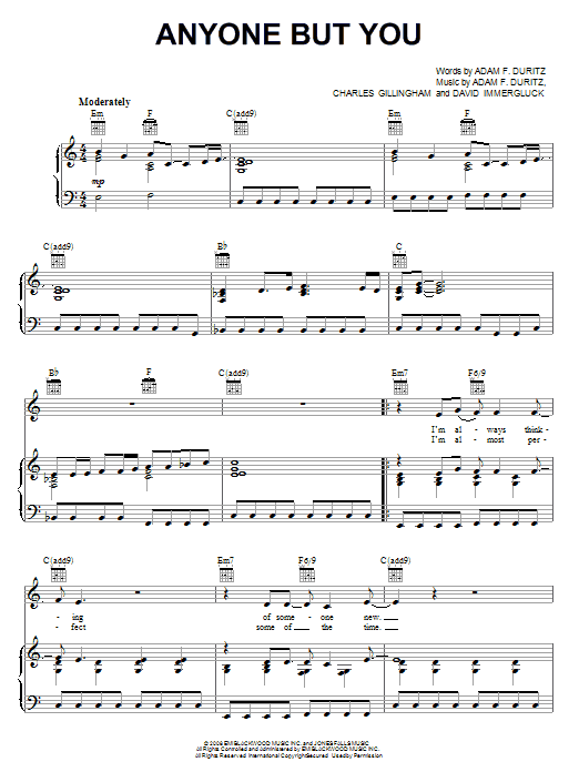 Learn to play Counting Crows Anyone But You sheet music for Piano, Vocal & Guitar Chords (Right-Hand Melody) in minutes. Price: 7.8900$ Counting Crows Anyone But You sheet music notes and chords arranged for Piano, Vocal & Guitar Chords (Right-Hand Melody)