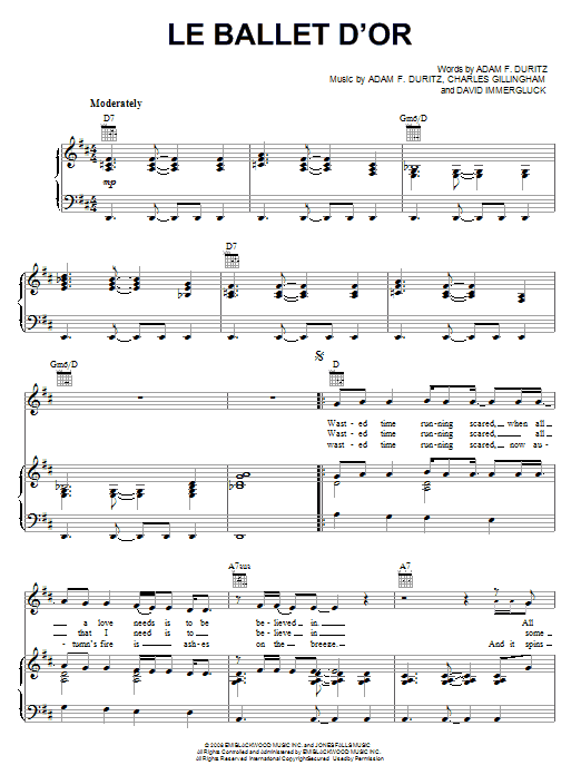 Learn to play Counting Crows Le Ballet d'Or sheet music for Piano, Vocal & Guitar Chords (Right-Hand Melody) in minutes. Price: 7.8900$ Counting Crows Le Ballet d'Or sheet music notes and chords arranged for Piano, Vocal & Guitar Chords (Right-Hand Melody)