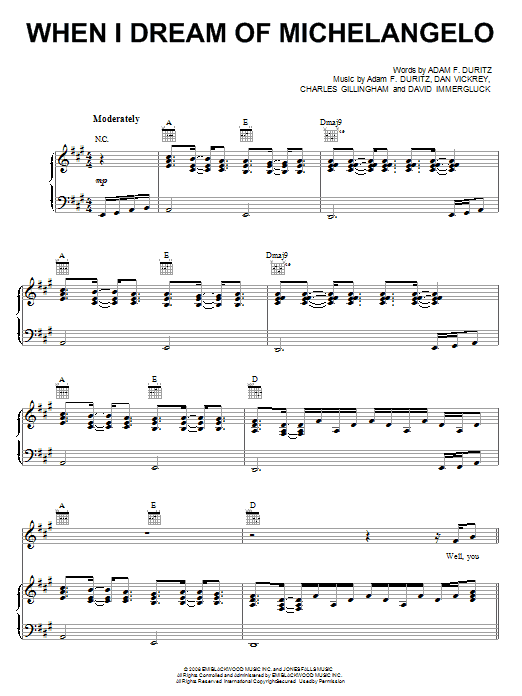 Learn to play Counting Crows When I Dream Of Michelangelo sheet music for Piano, Vocal & Guitar Chords (Right-Hand Melody) in minutes. Price: 7.8900$ Counting Crows When I Dream Of Michelangelo sheet music notes and chords arranged for Piano, Vocal & Guitar Chords (Right-Hand Melody)