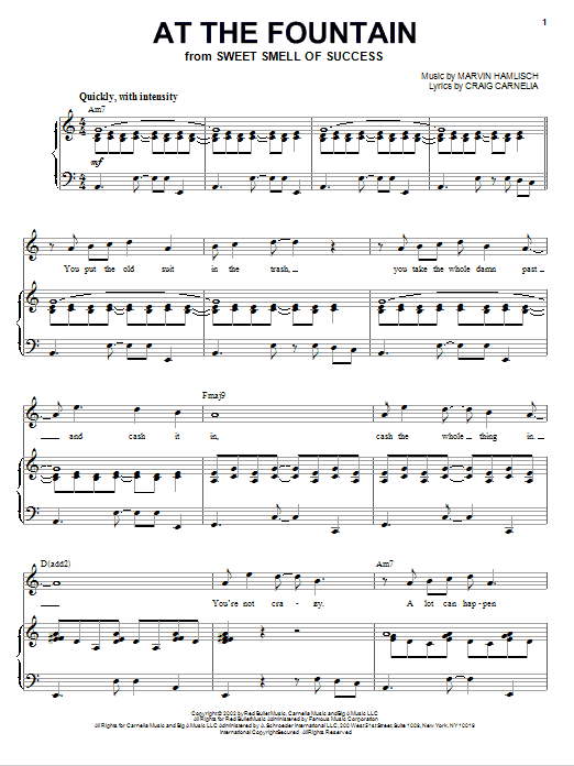 Craig Carnelia At The Fountain sheet music notes and chords. Download Printable PDF.