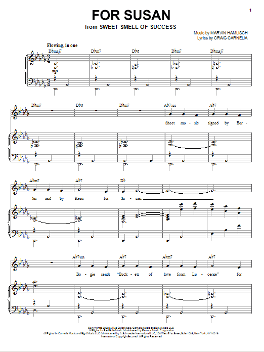 Learn to play Craig Carnelia For Susan sheet music for Piano & Vocal in minutes. Price: 7.8900$ Craig Carnelia For Susan sheet music notes and chords arranged for Piano & Vocal