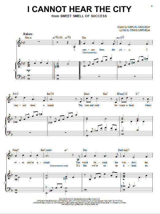 Learn to play Craig Carnelia I Cannot Hear The City sheet music for Piano & Vocal in minutes. Price: 7.8900$ Craig Carnelia I Cannot Hear The City sheet music notes and chords arranged for Piano & Vocal