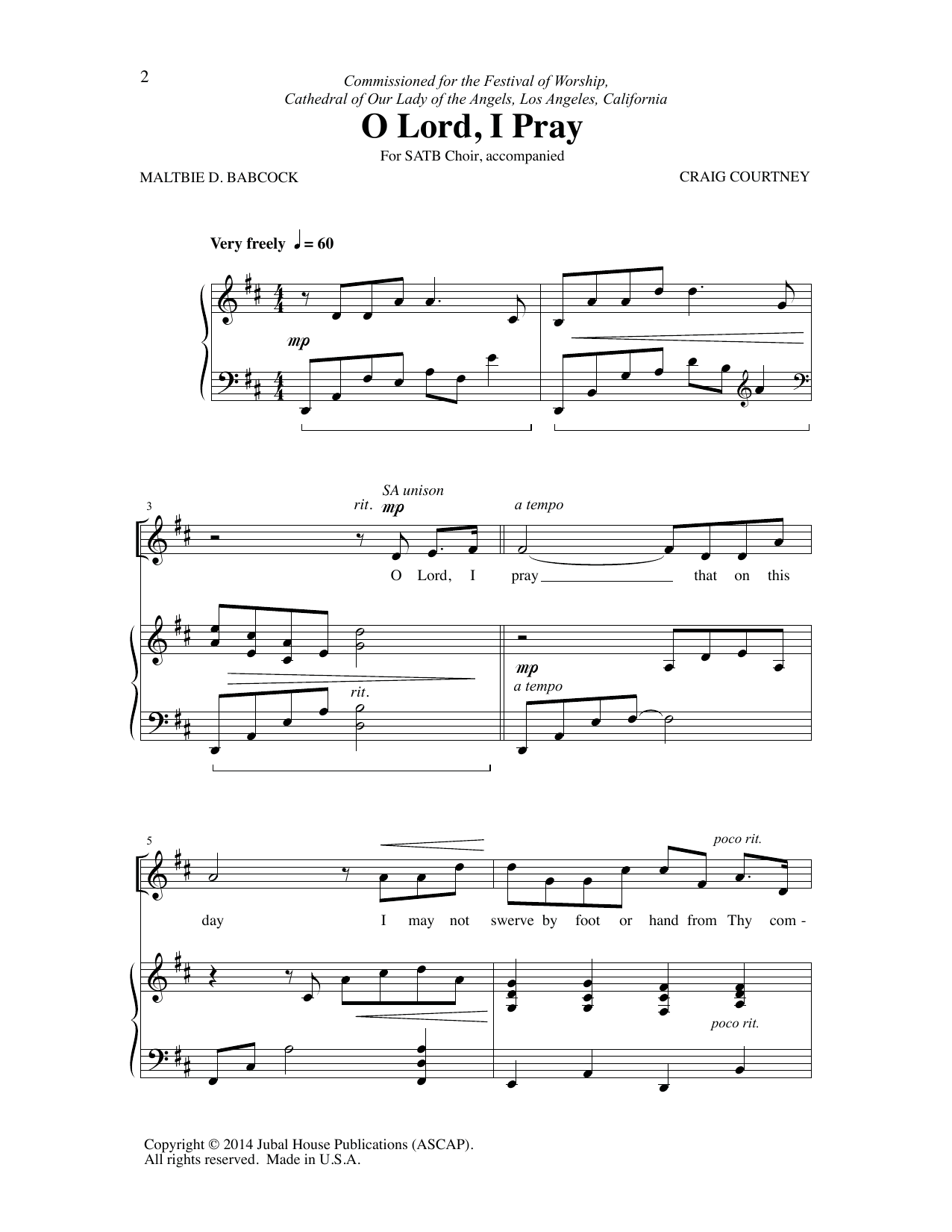 Learn to play Craig Courtney O Lord, I Pray sheet music for SATB Choir in minutes. Price: 3.9900$ Craig Courtney O Lord, I Pray sheet music notes and chords arranged for SATB Choir